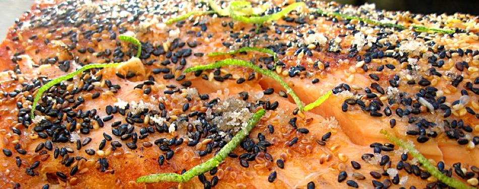 Pan-Fried Sesame Salmon with Iburi-Jio Cherry Smoked Salt