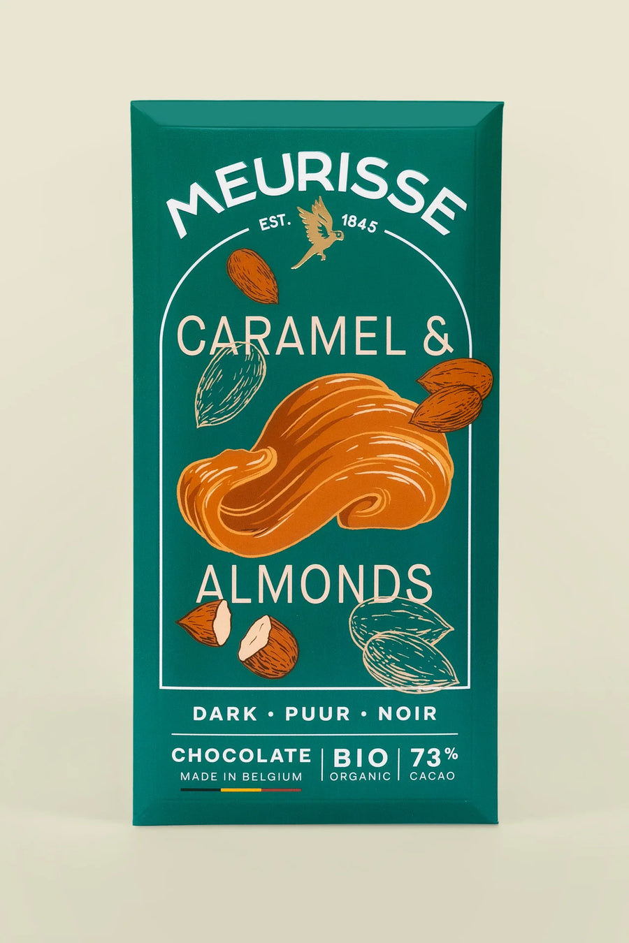 Image of Meurisse 73% Dark Chocolate with Carmelized Almonds