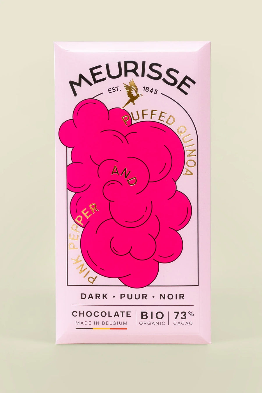 Image of Meurisse 73% Dark Chocolate with Quinoa and Pink Pepper
