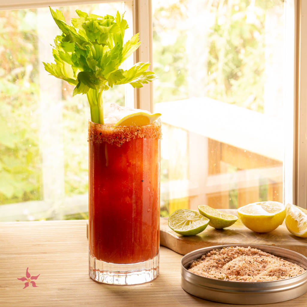 Bloody Mary cocktail with celery stalk for garnish