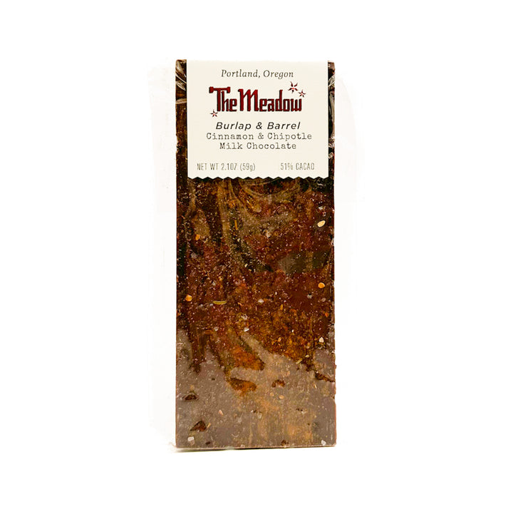 The Meadow Milk Chocolate with Burlap & Barrel Royal Cinnamon & Smoked Chipotle