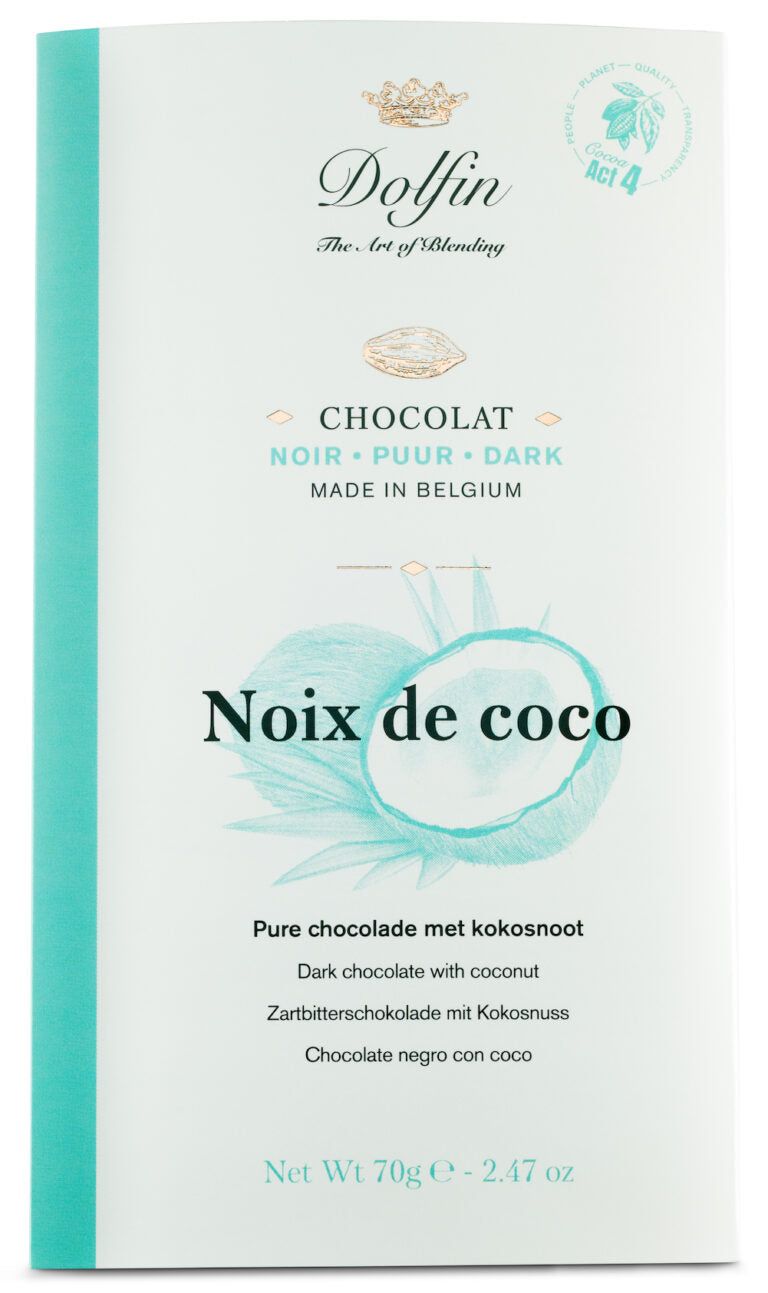 Dolfin 52% Dark Chocolate with Coconut