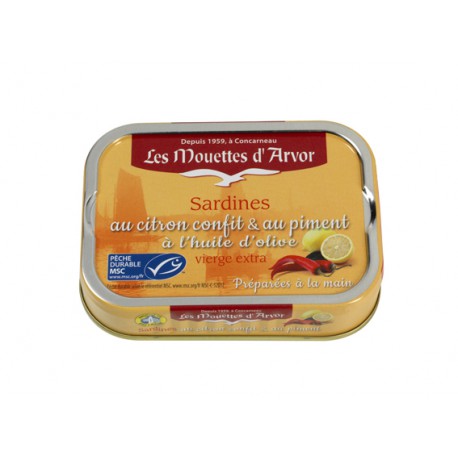 Les Mouettes d‚ÄôArvor Sardines in EVOO w/ Lemon Confit & Chili Pepper