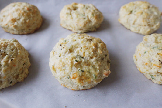 Cheddar & Chive Scones with Icelandic Flake Salt