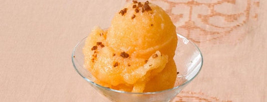 White Balsamic Melon Sorbet with Haleakala Ruby Sea Salt