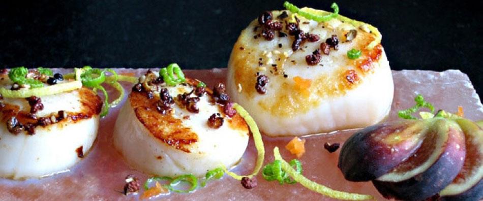 Salt Block Scallops with Szechuan Peppercorns and Citrus – The Meadow