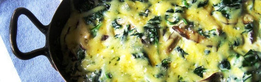 Spinach-Shiitake Gratin with Maine Coast Sea Salt