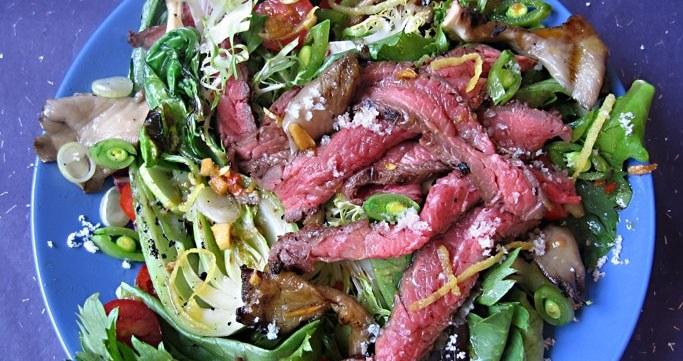 Japanese Steak Salad with Shinkai Deep Sea Salt