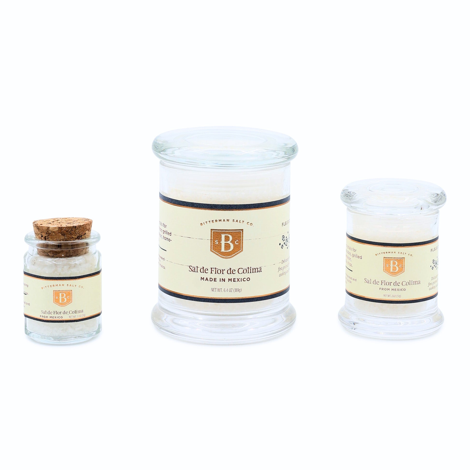 Sal de Flor de Colima all three sizes