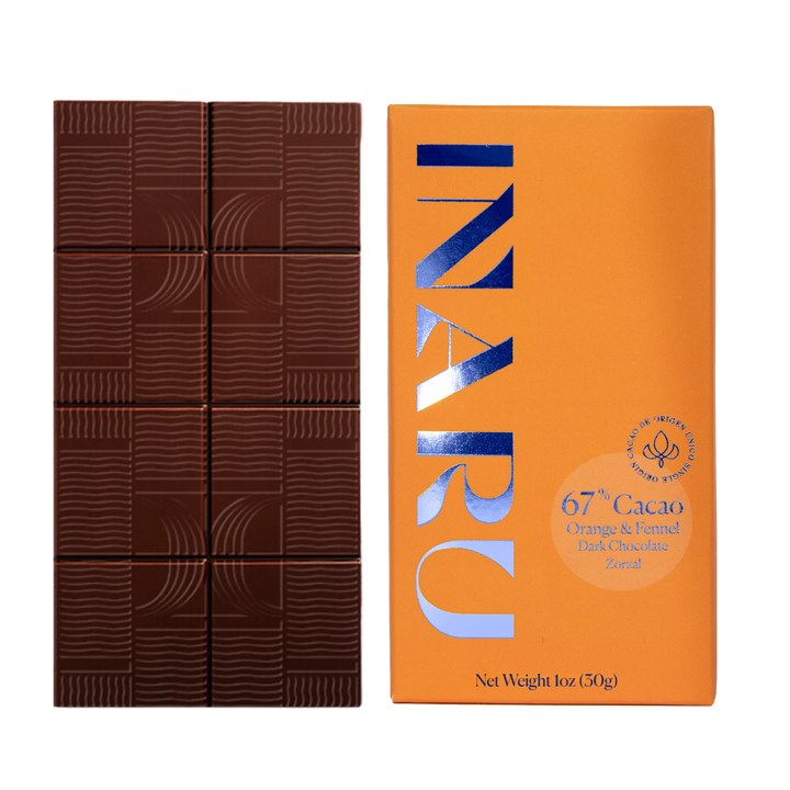 Image of INARU Dominican Republic 67% Dark Chocolate with Orange and Fennel