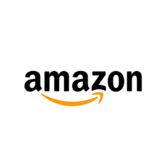 Amazon logo with black text and orange smile on a white background