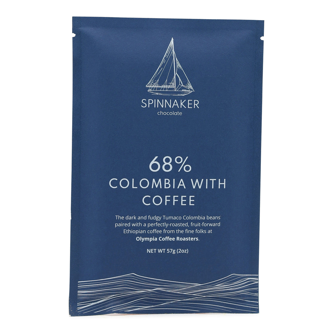 Spinnaker Chocolate Colombia 68% Dark Chocolate with Coffee