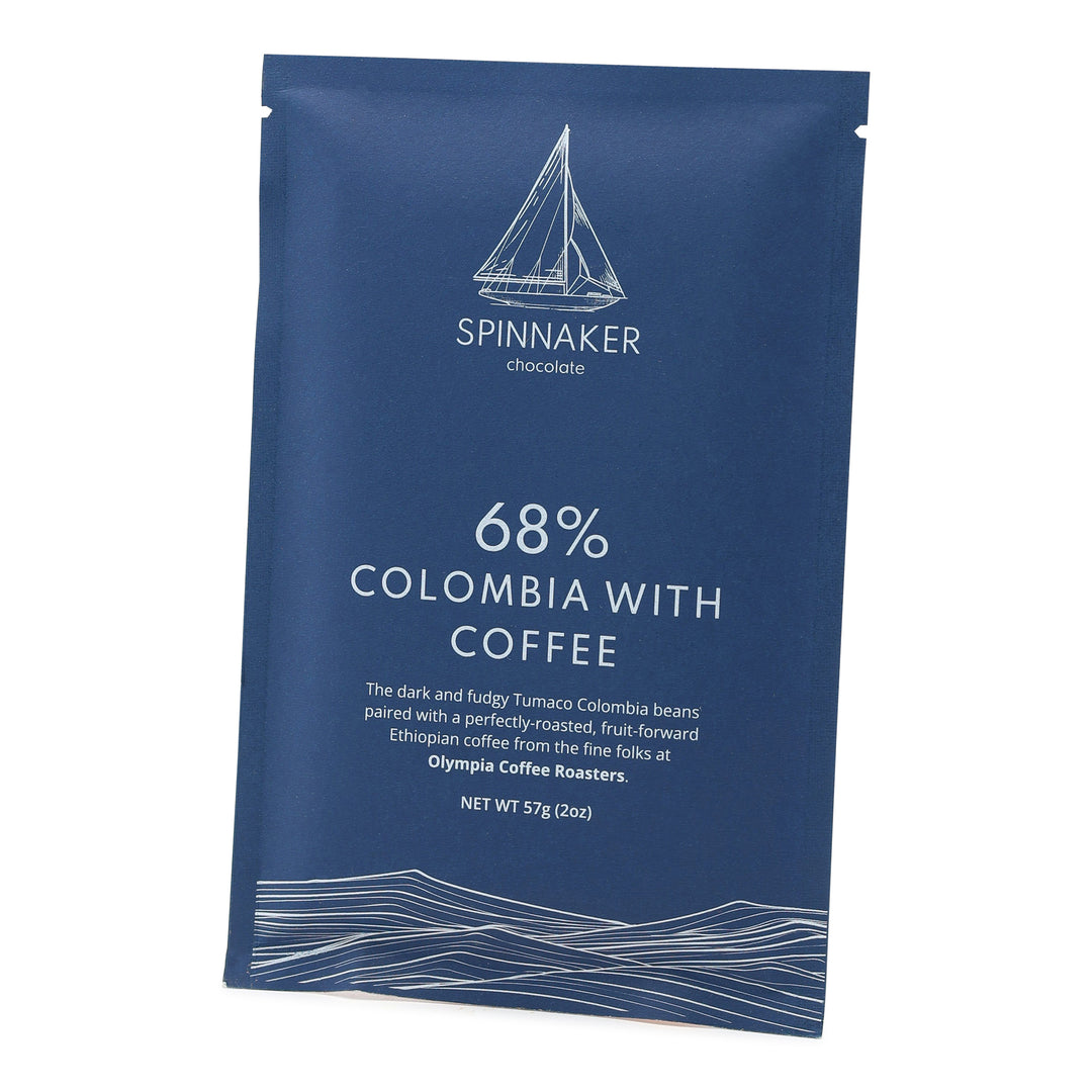 Spinnaker Chocolate Colombia 68% Dark Chocolate with Coffee