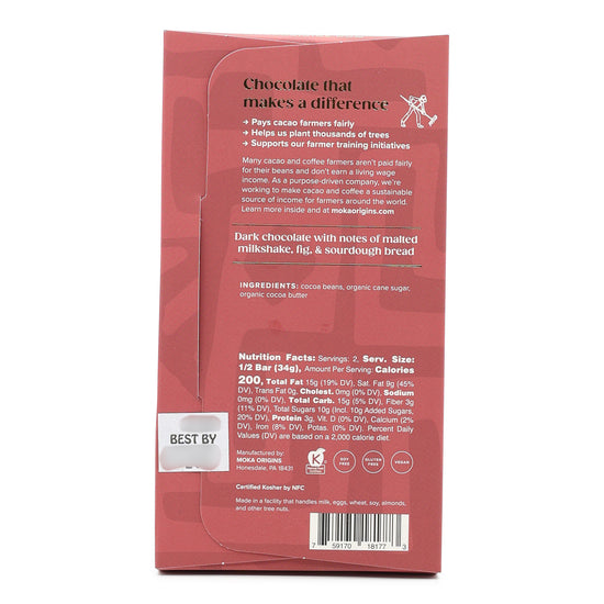 Moka Origins Cameroon 72% Dark Chocolate back