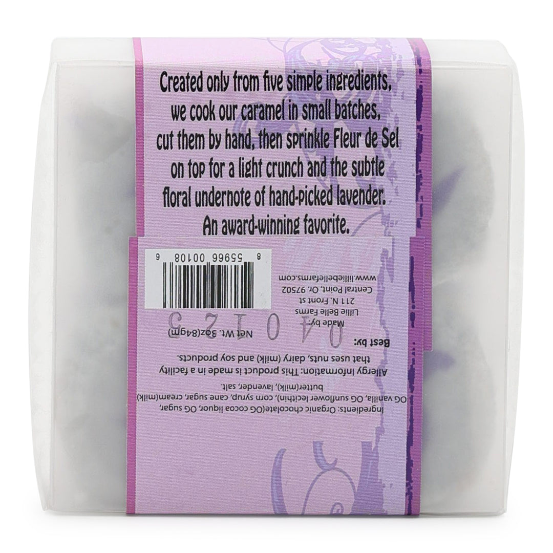 Lillie Belle Lavender Sea Salt Caramels - Set of 4 back