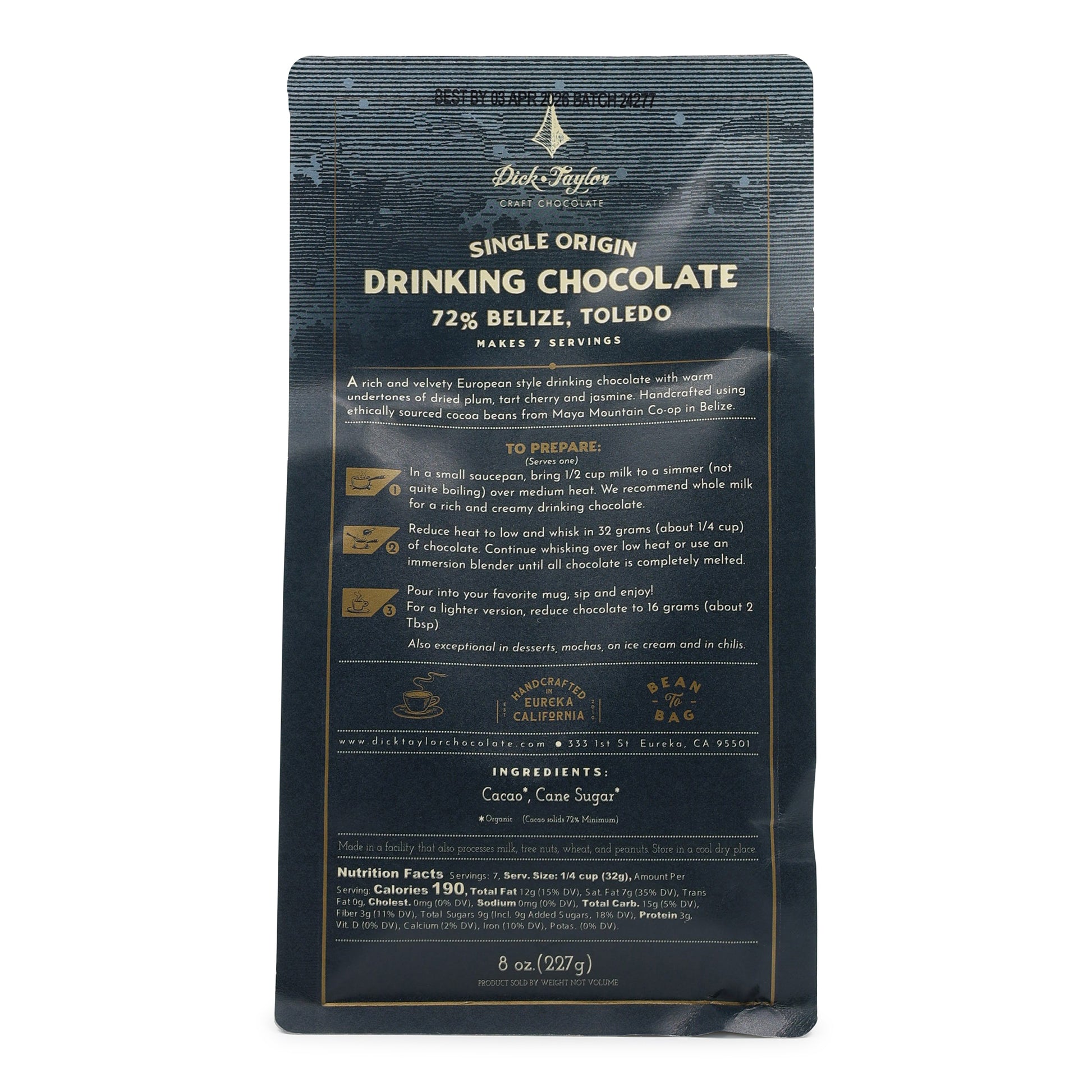 Dick Taylor 72% Belize Drinking Chocolate