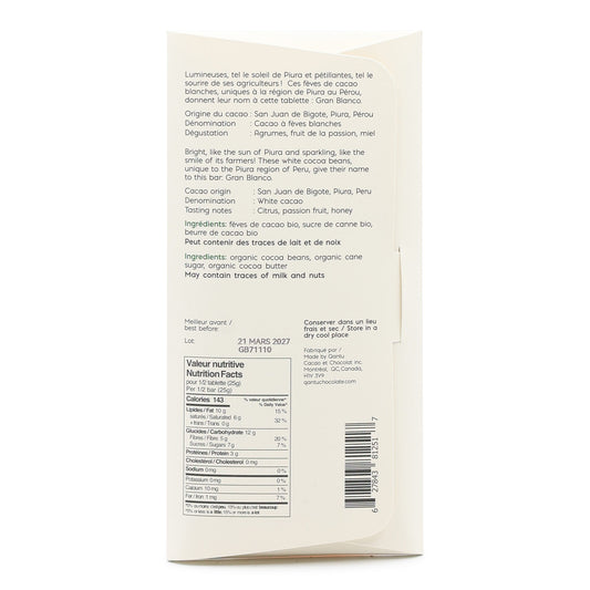 Qantu Gran Blanco Peru 70% Dark Chocolate