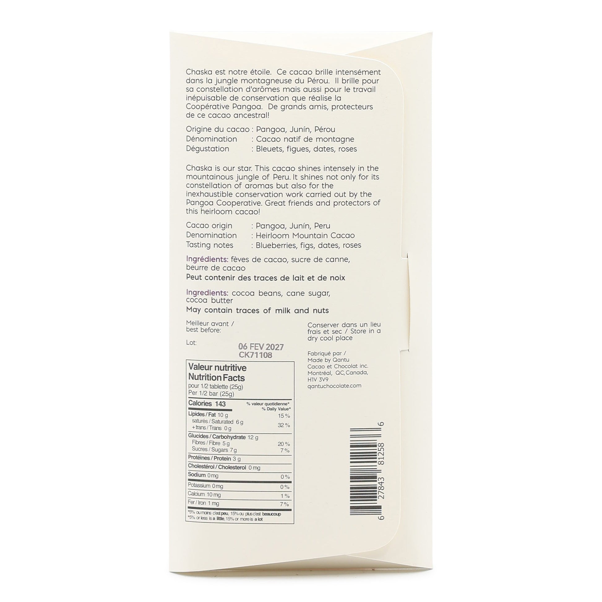 Qantu Chaska 70% Dark Chocolate
