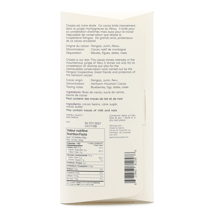 Qantu Chaska 70% Dark Chocolate