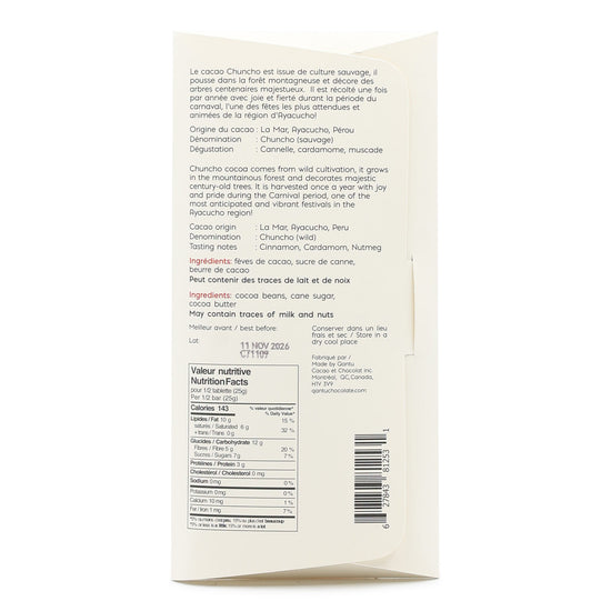 Qantu Chuncho Peru 70% Dark Chocolate
