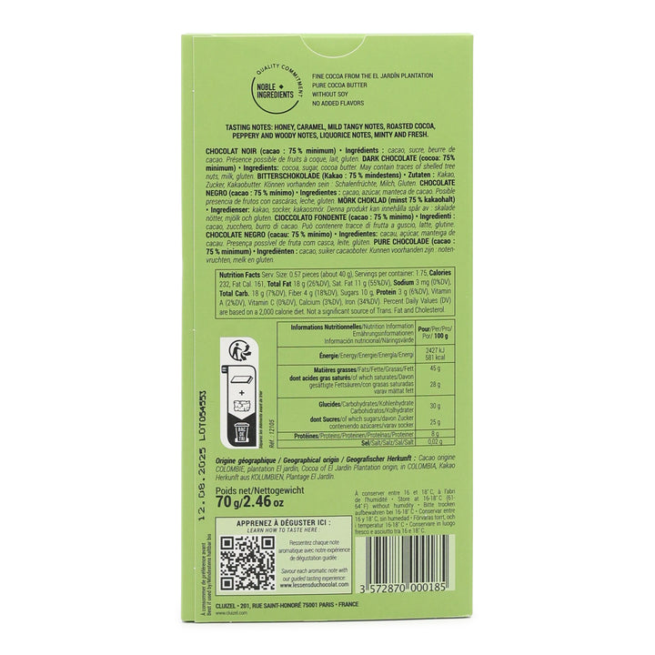 Michel Cluizel Plantation El Jardin 75% Dark Chocolate