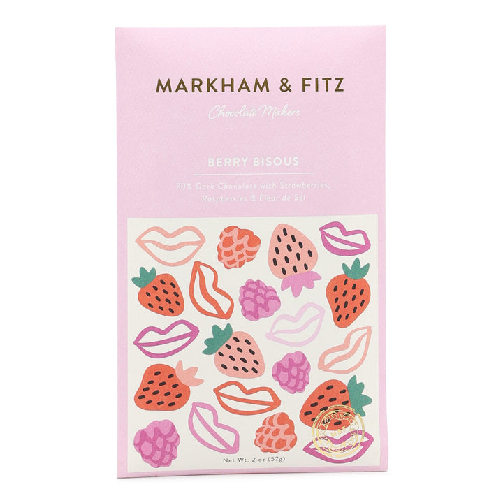 Markham & Fitz Berry Bisous 70% Dark Chocolate with Raspberries and Strawberries