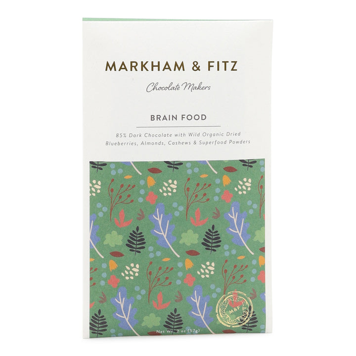 Markham & Fitz Brain Food 85% Dark Chocolate with Blueberries, Almonds and Cashews