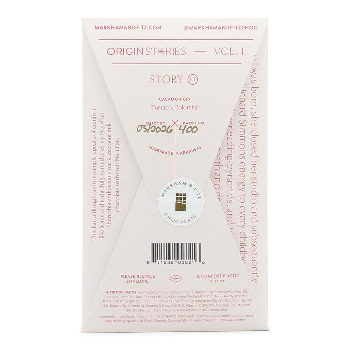 Markham & Fitz No. 1 Fan Coconut and Oat Milk Chocolate