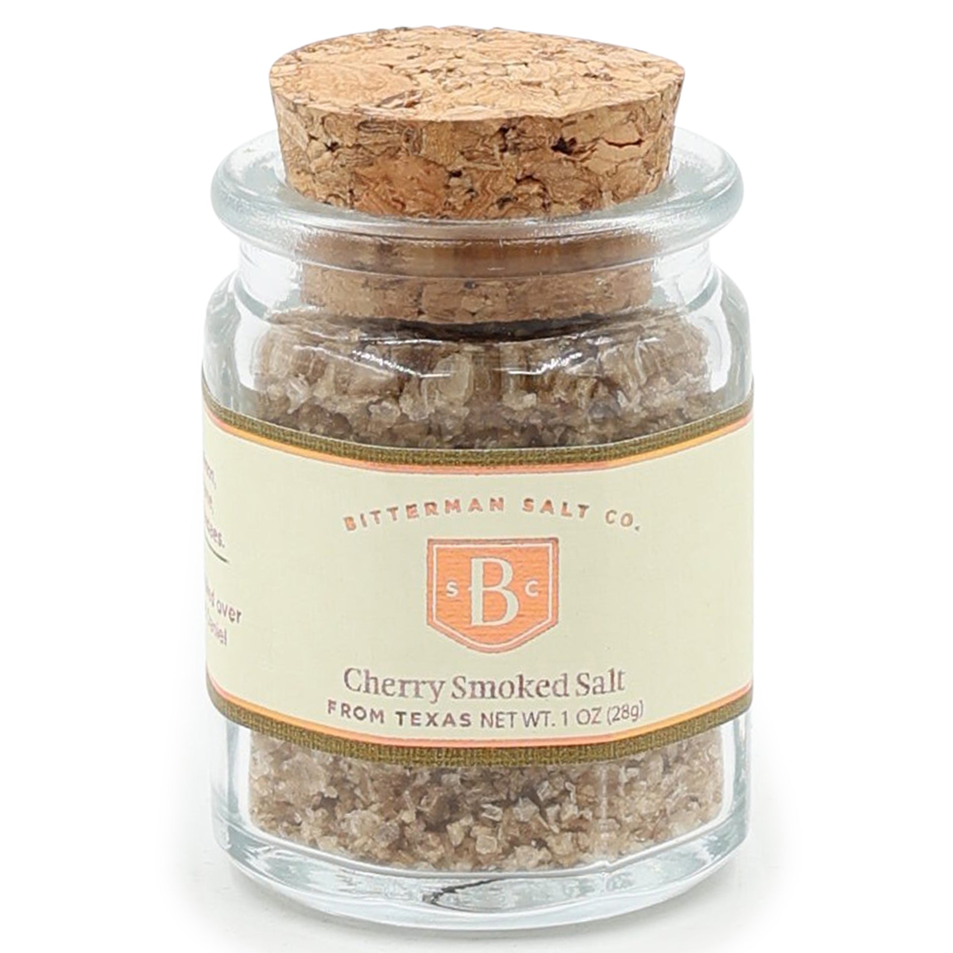 Cherry Wood Smoked Salt cork jar