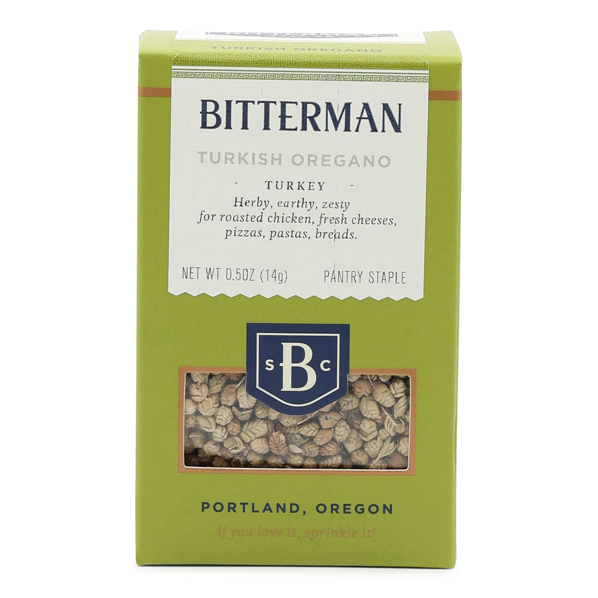 Bitterman Turkish Oregano packaging on a white background