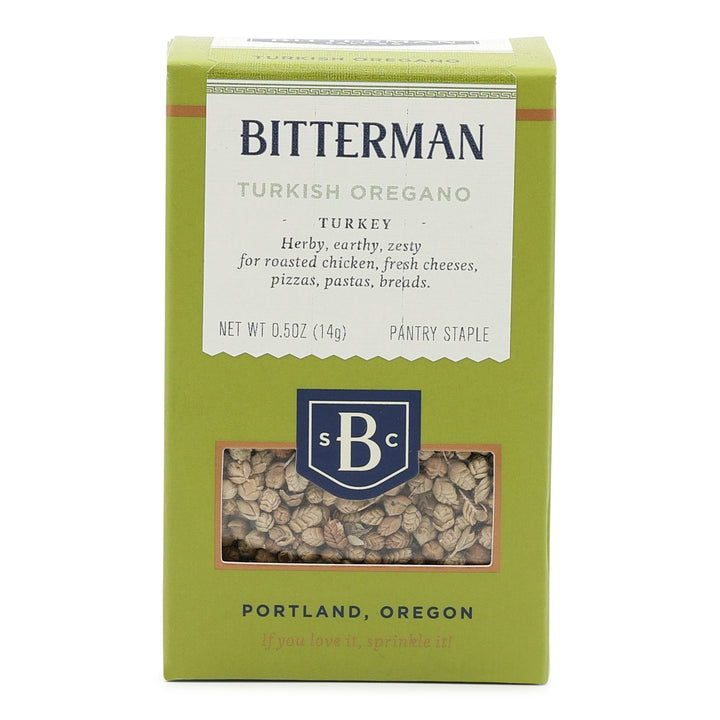 Bitterman Turkish Oregano packaging on a white background