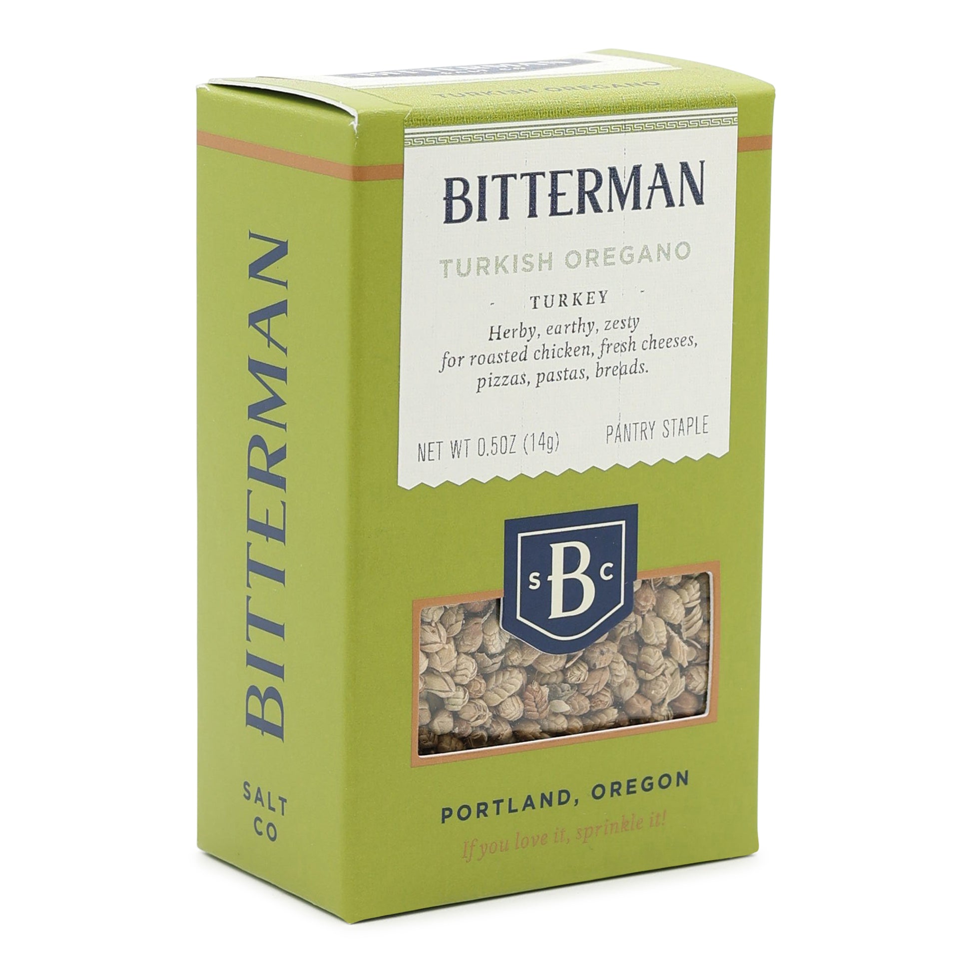 Bitterman Turkish Oregano packaging on a white background