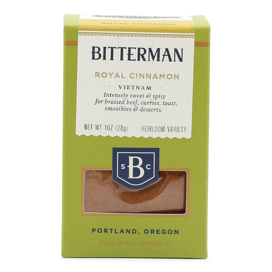 Bitterman Royal Cinnamon package with green box and white label