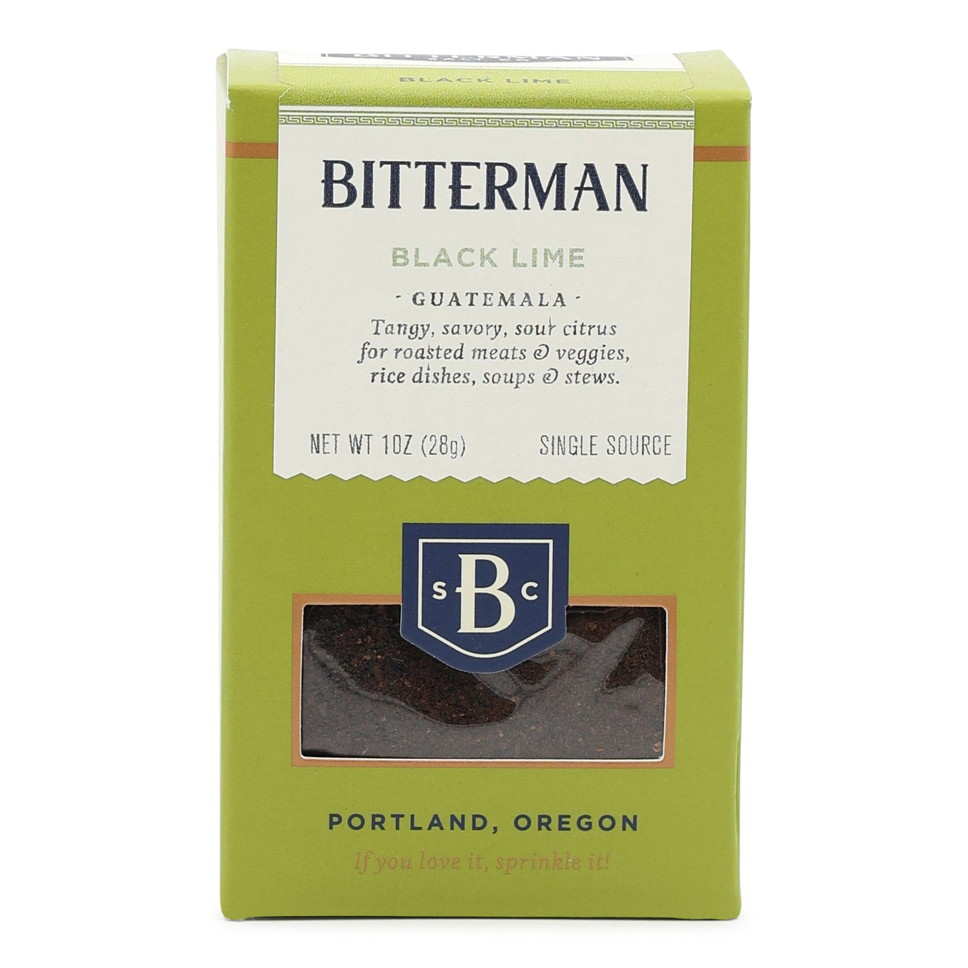 Bitterman Black Lime from Guatemala packaging on a white background