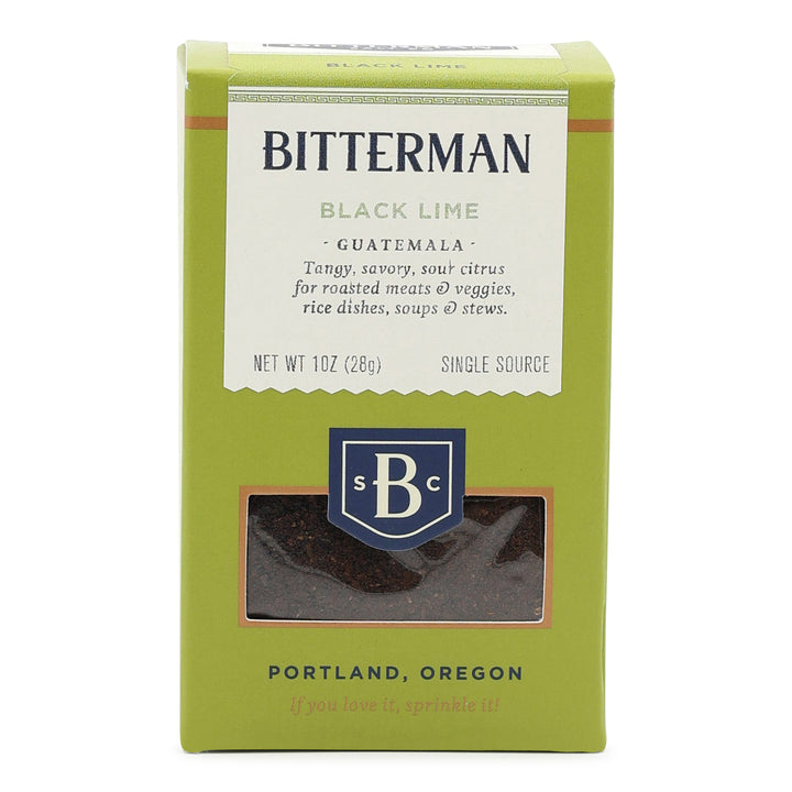 Bitterman Black Lime Guatemala green packaging on a white background