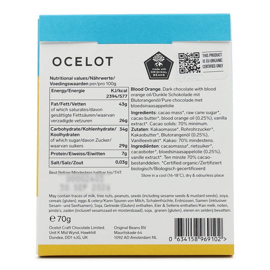 Ocelot 70% Dark Chocolate with Blood Orange