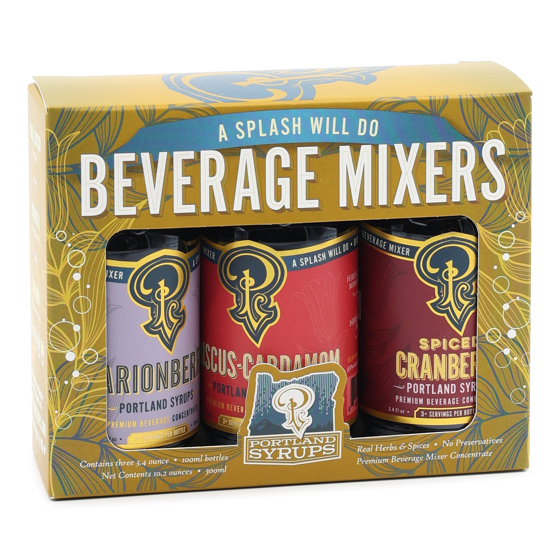 Portland Soda Works Cocktail and Soda Mixers Gift Set - Gold Box