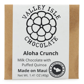 Valley Isle Chocolate "Aloha Crunch" 55% Dark Milk Chocolate with Puffed Quinoa