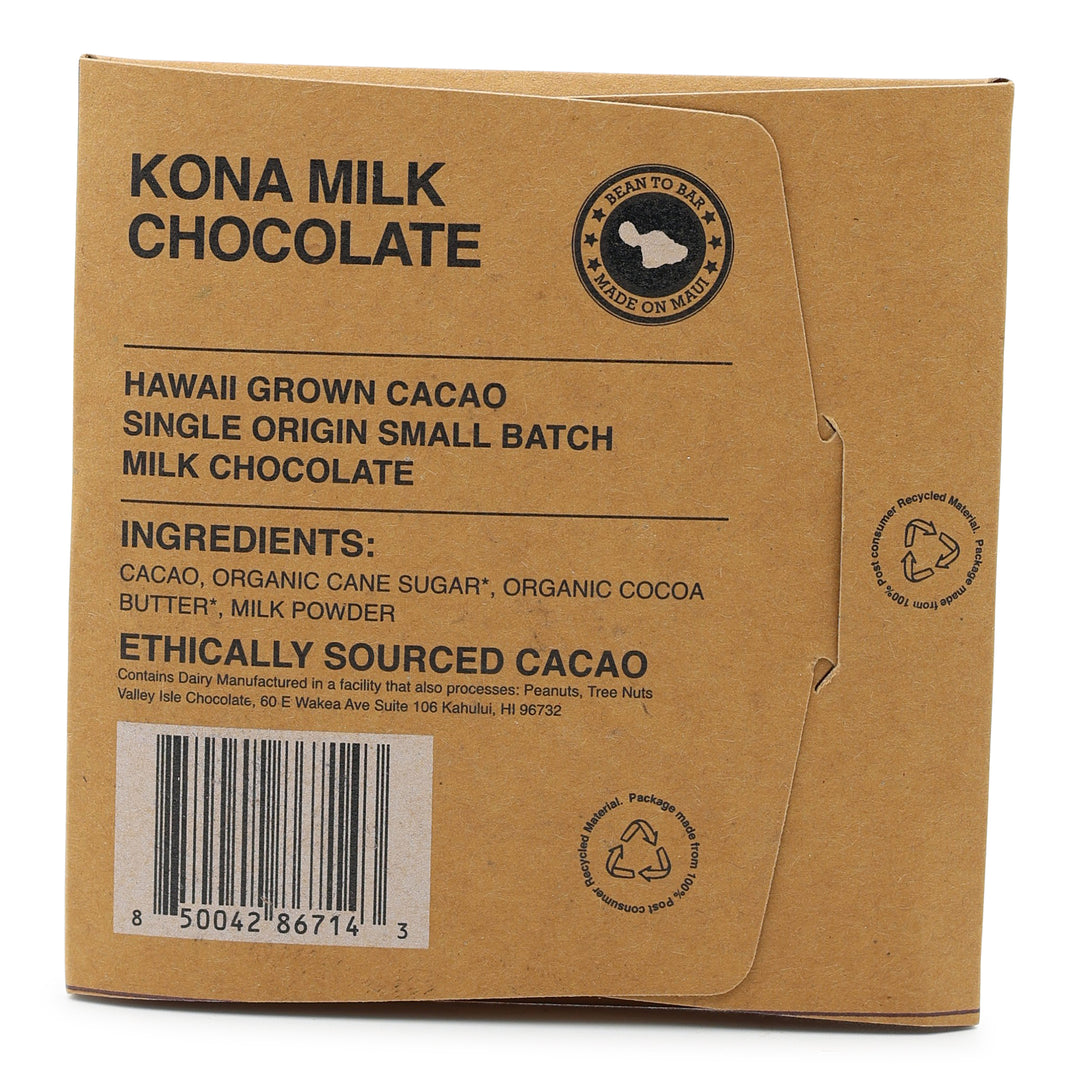 Valley Isle Chocolate Kona Milk Chocolate back