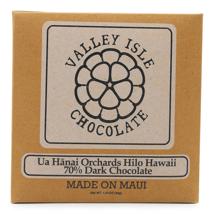 Valley Isle Chocolate 70% Ua Hānai Orchards Hilo Hawaii Dark Chocolate