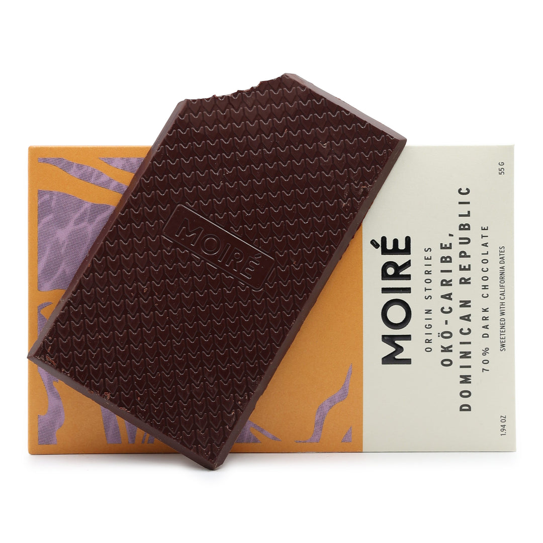 Moiré Chocolate Okö Caribe, Dominican Republic 70%  Dark Chocolate