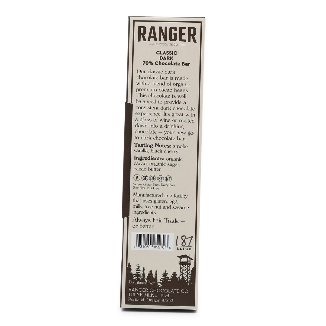 Ranger 70% Classic Dark Chocolate back