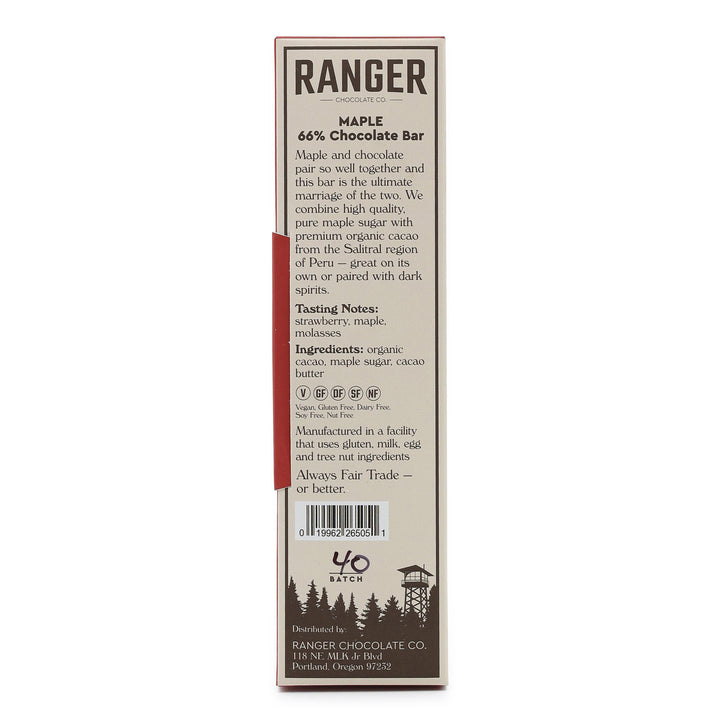 Ranger 66% Dark Chocolate with Maple Sugar