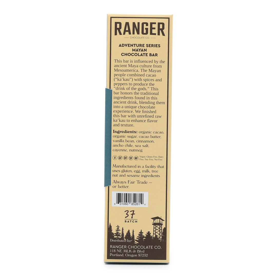 Ranger Dark Chocolate Mayan Bar back