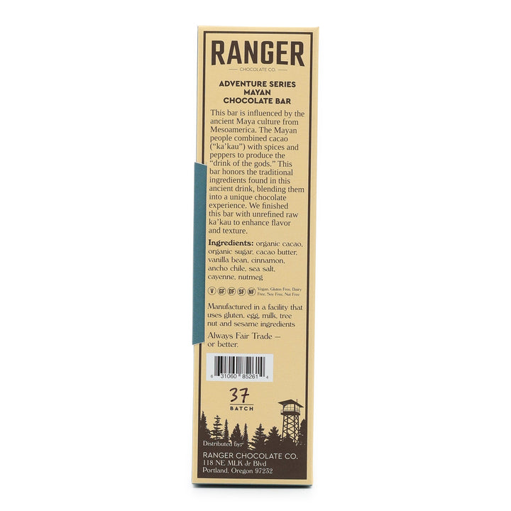 Ranger Dark Chocolate Mayan Bar back