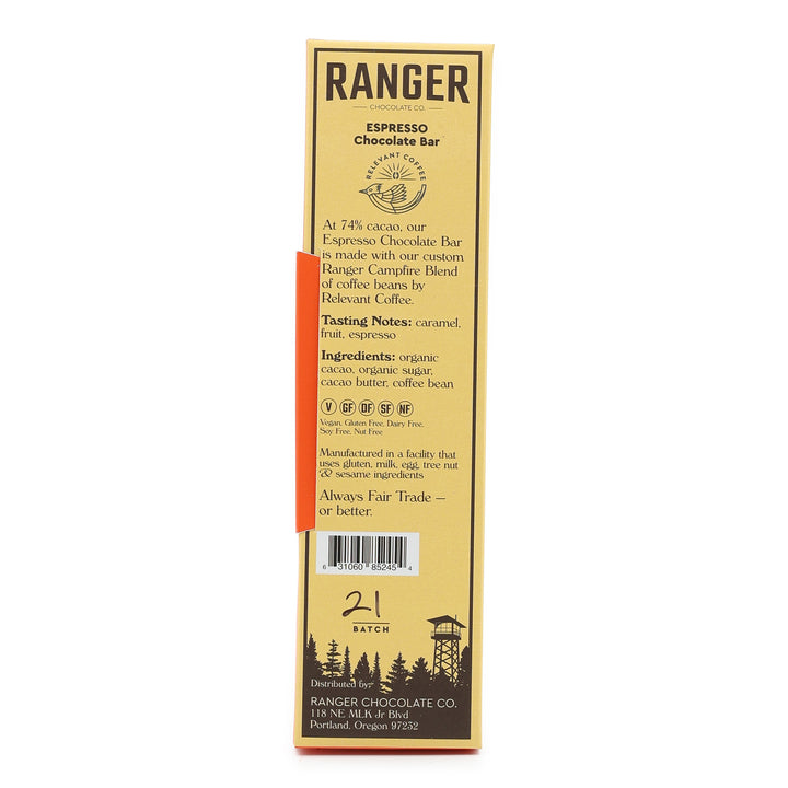 Ranger Dark Chocolate with Espresso back