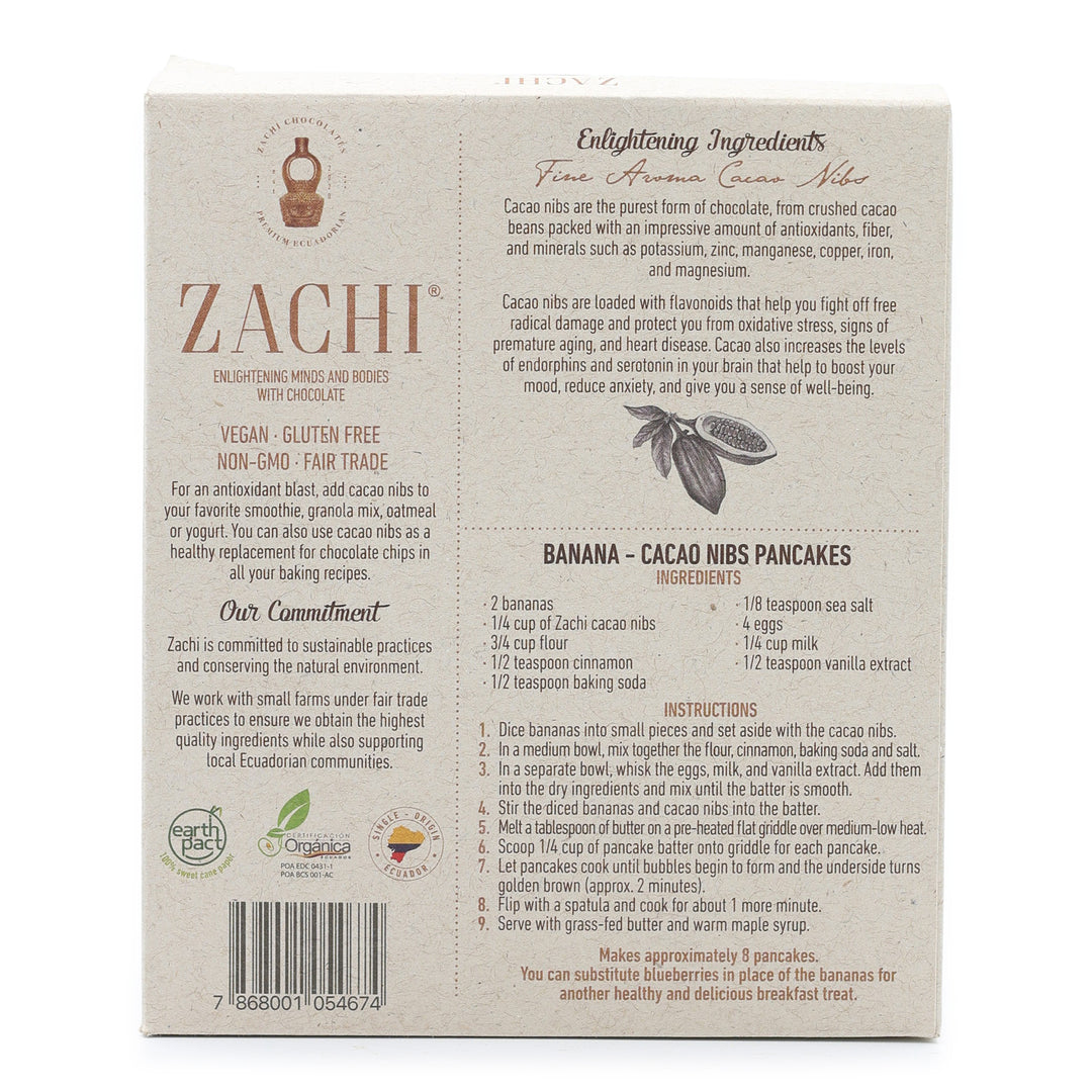 Zachi Chocolates Organic Cacao Nibs Covered in Chocolate