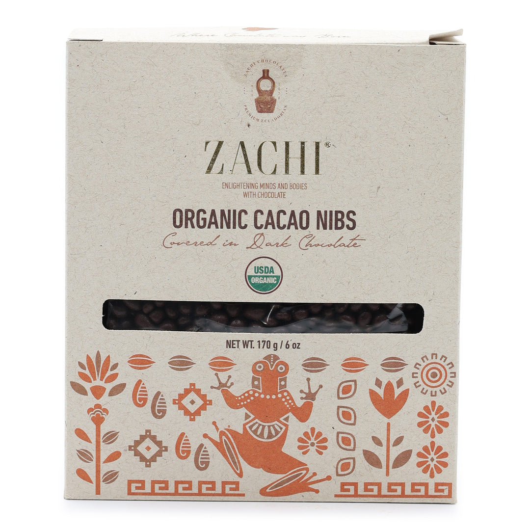 Zachi Chocolates Organic Cacao Nibs Covered in Chocolate