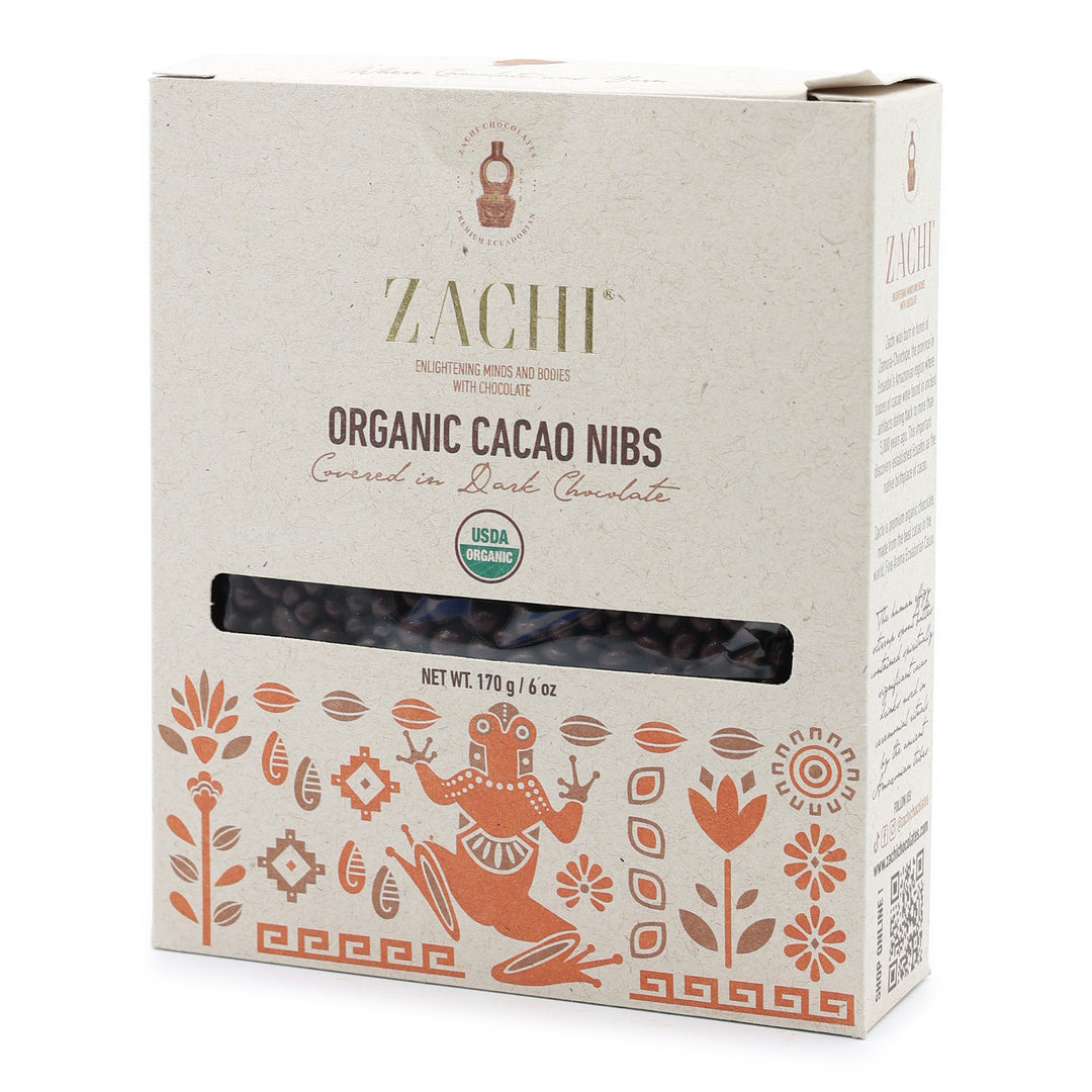 Zachi Chocolates Organic Cacao Nibs Covered in Chocolate