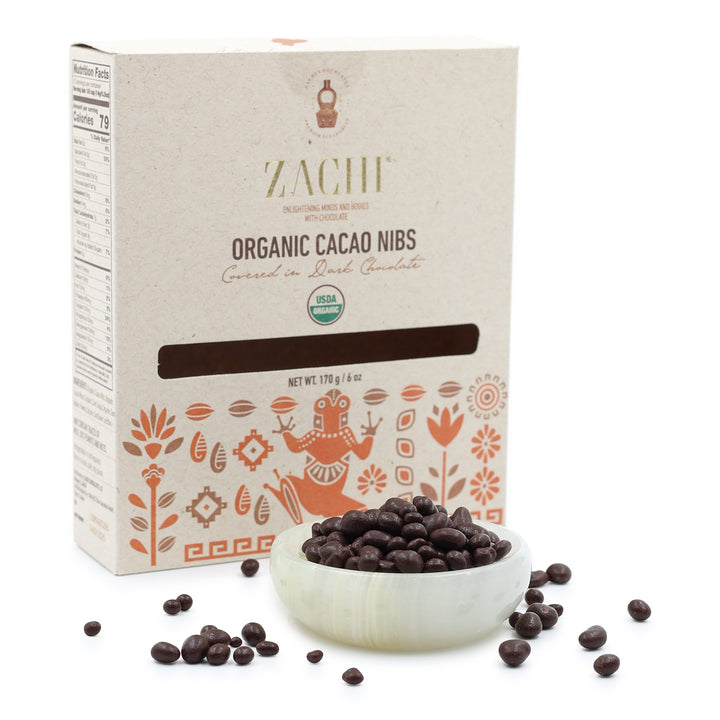 Zachi Chocolates Organic Cacao Nibs Covered in Chocolate